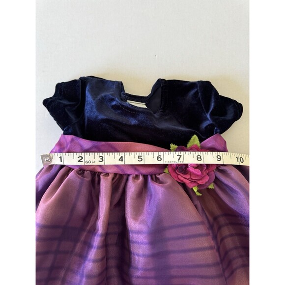 Brooke Lindsay Made In The USA Girls Velvet Tulle Purple Dress Size 12 Months - Picture 10 of 14
